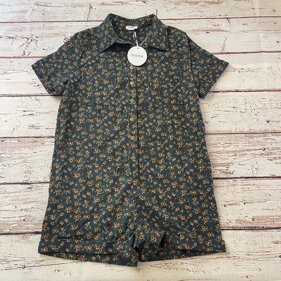 Storia Pants - Storia Romper Florar Jumpsuit Women S Spring Summer Short Sleeve Shorts Pockets